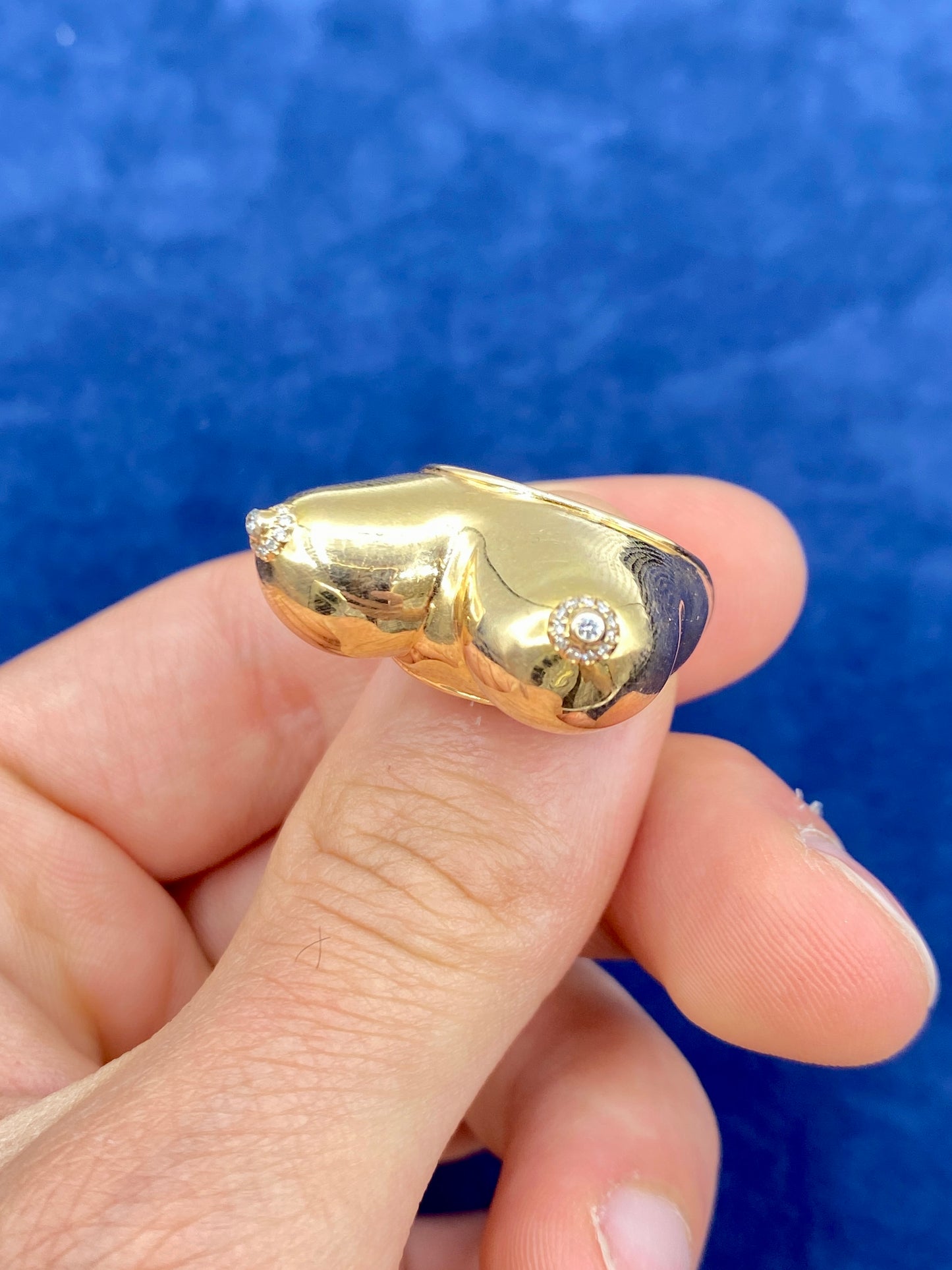 18k Custom Boob Titty Ring