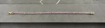 14k Stunning Pink Tourmaline Tennis Bracelet