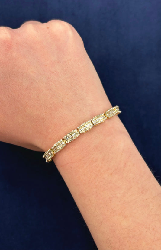 14k Baguette Bridge Bracelet