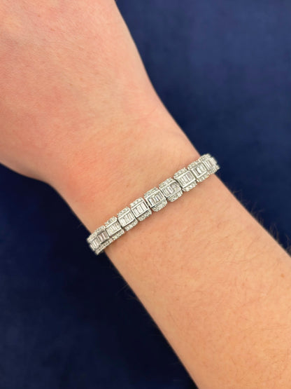 14k Split Baguette Diamond Bracelet