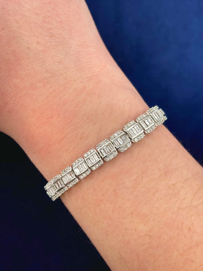 14k Split Baguette Diamond Bracelet