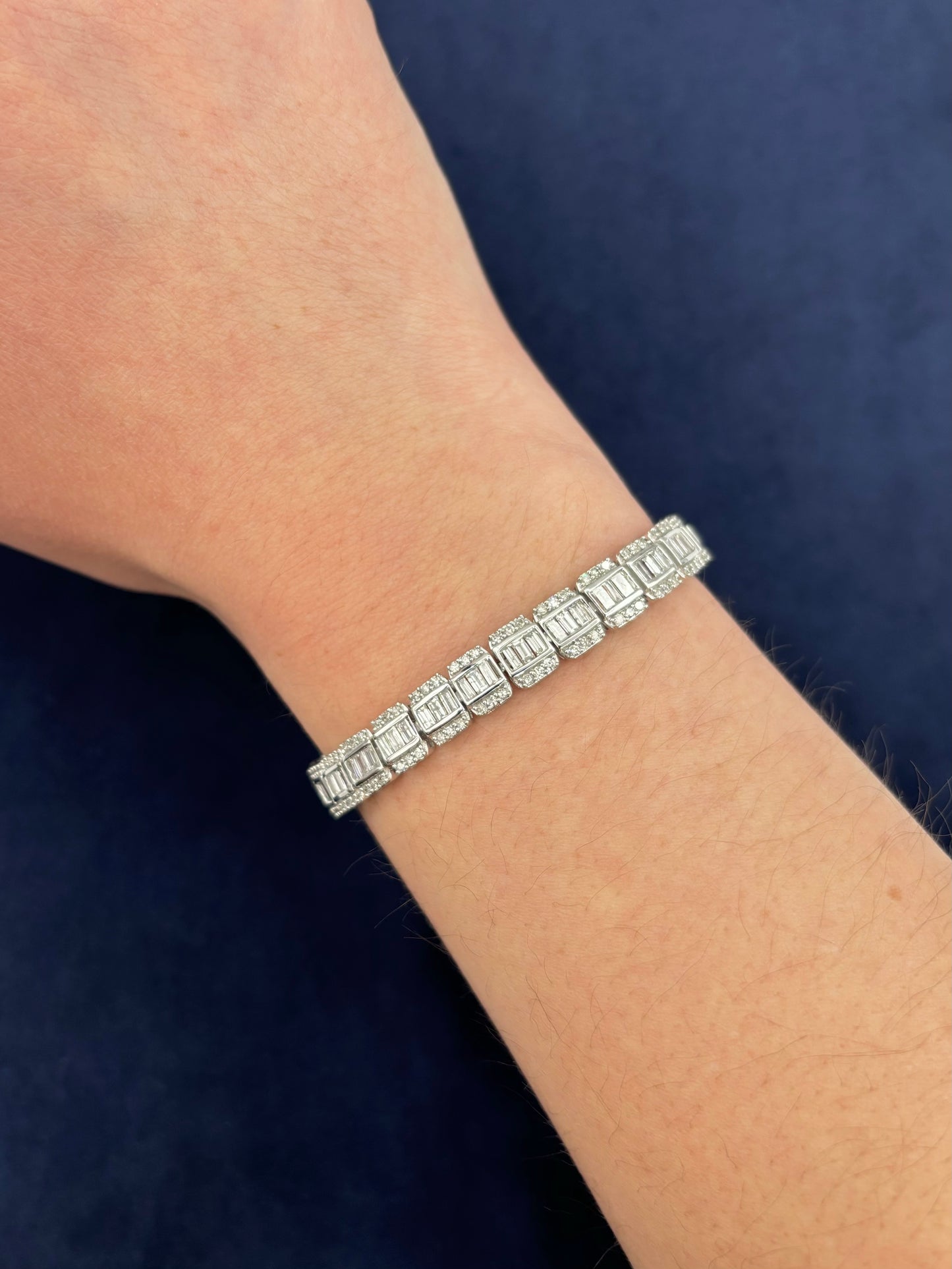 14k Split Baguette Diamond Bracelet