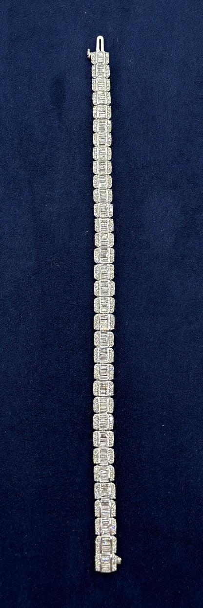 14k Split Baguette Diamond Bracelet