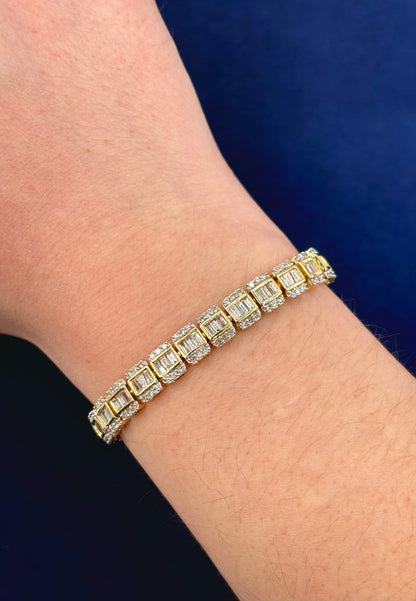 14k Split Baguette Diamond Bracelet