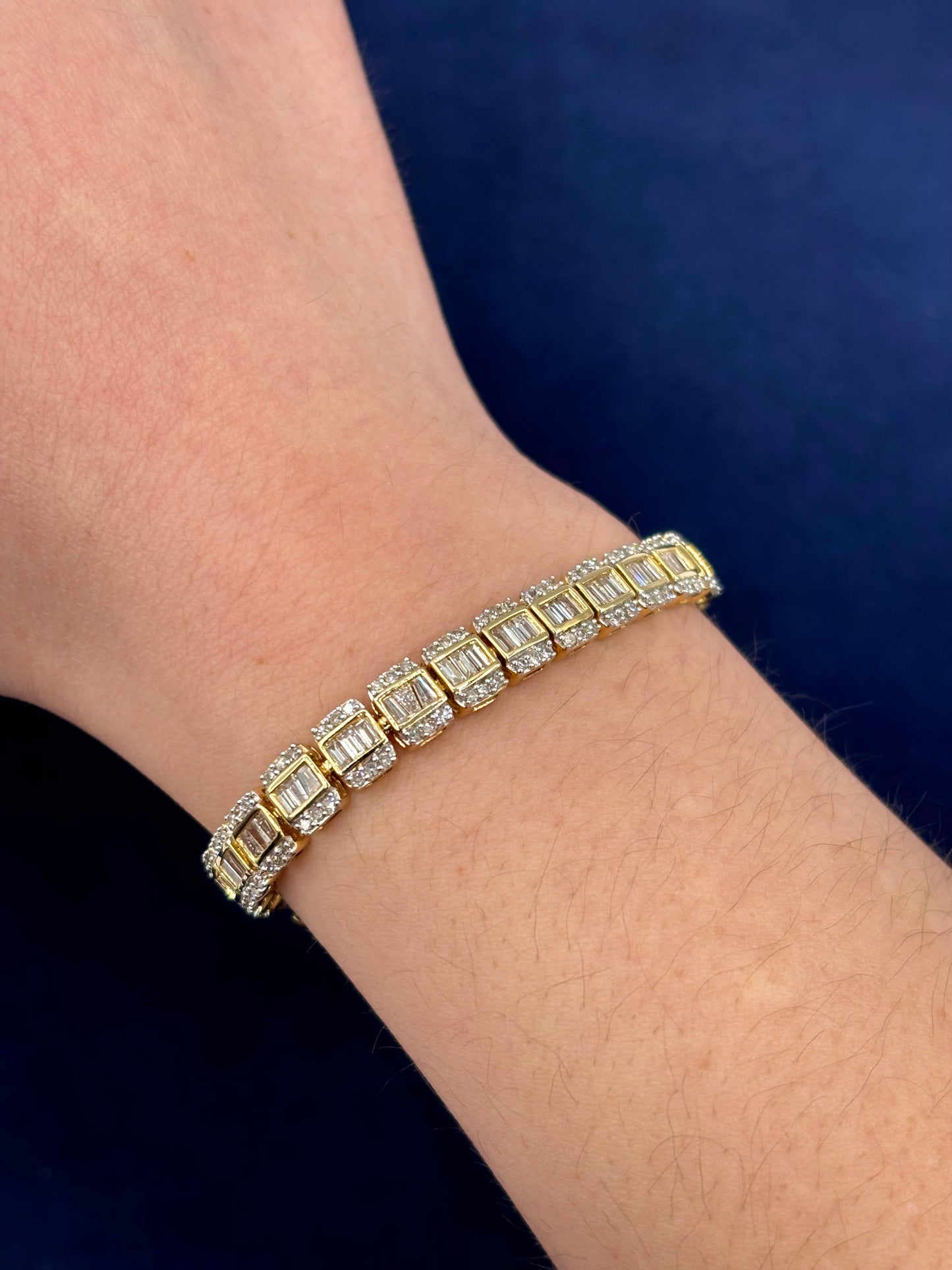 14k Split Baguette Diamond Bracelet