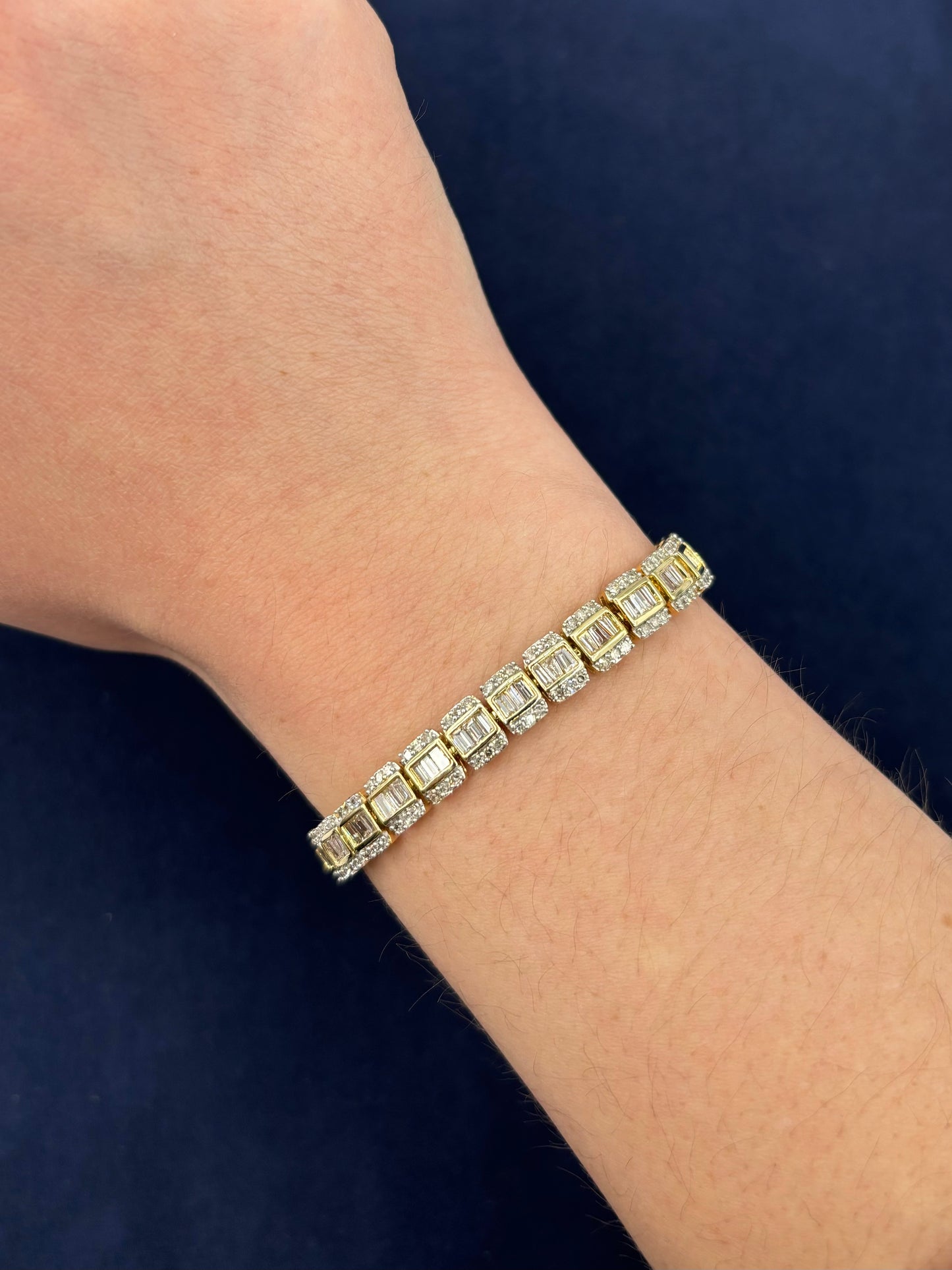 14k Split Baguette Diamond Bracelet