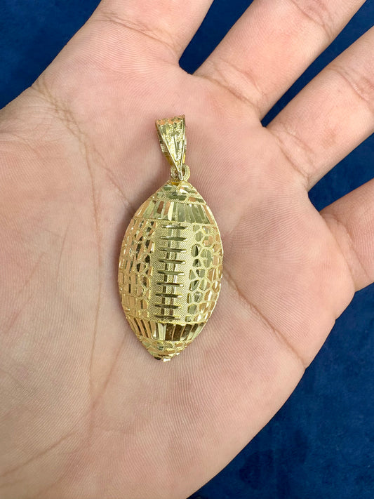 10K Gold Football Pendant