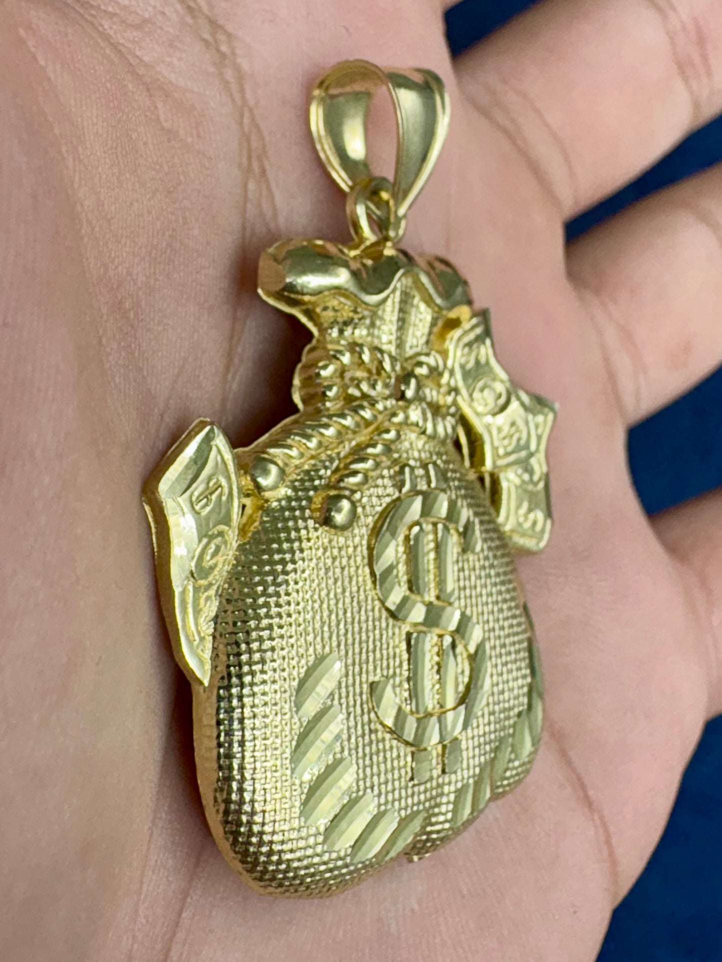 10K Gold Money Bag Pendant
