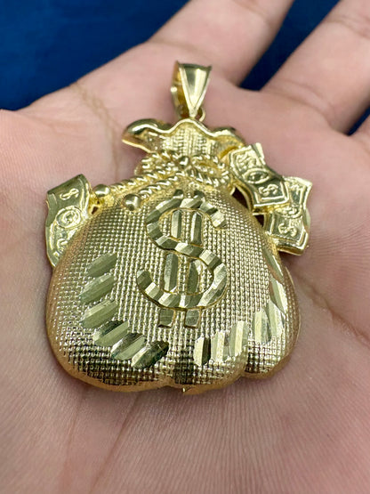 10K Gold Money Bag Pendant