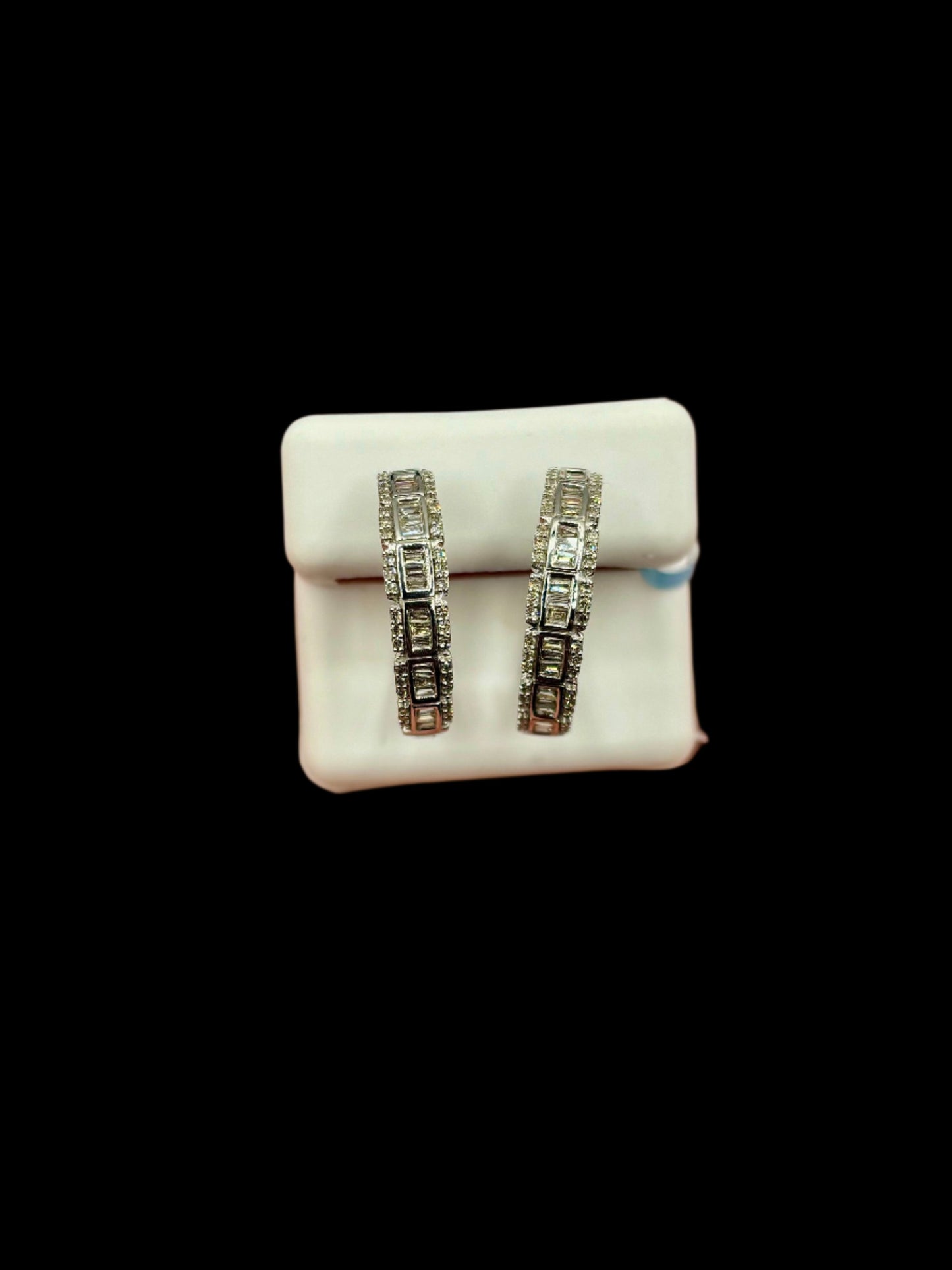 14k Baguette Square Style Hoop Earrings