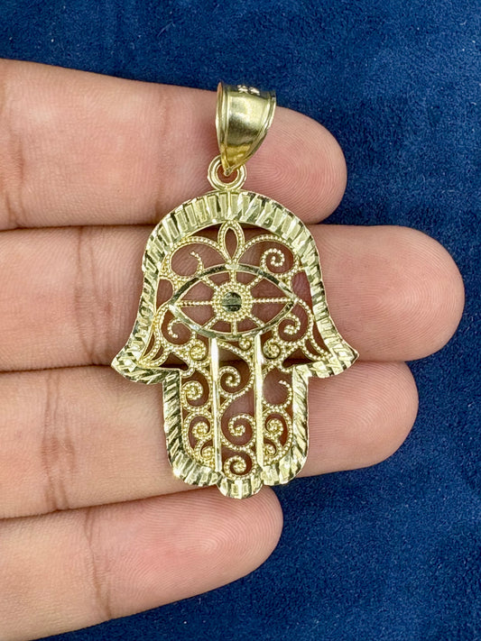 10K Gold Hamsa Pendant