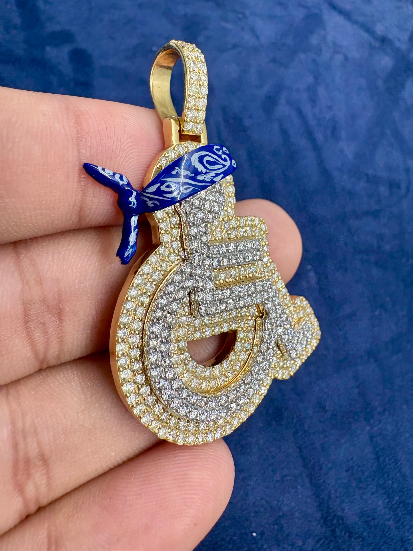 Solid 14K Gold and Diamond Wheelchair Pendant