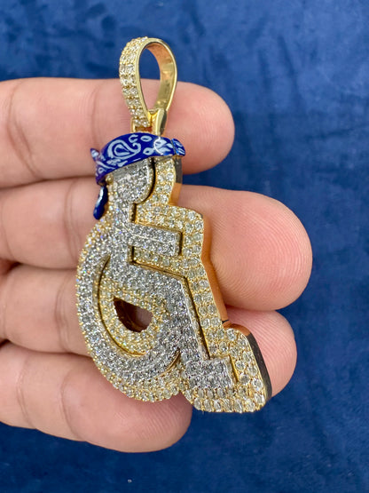 Solid 14K Gold and Diamond Wheelchair Pendant