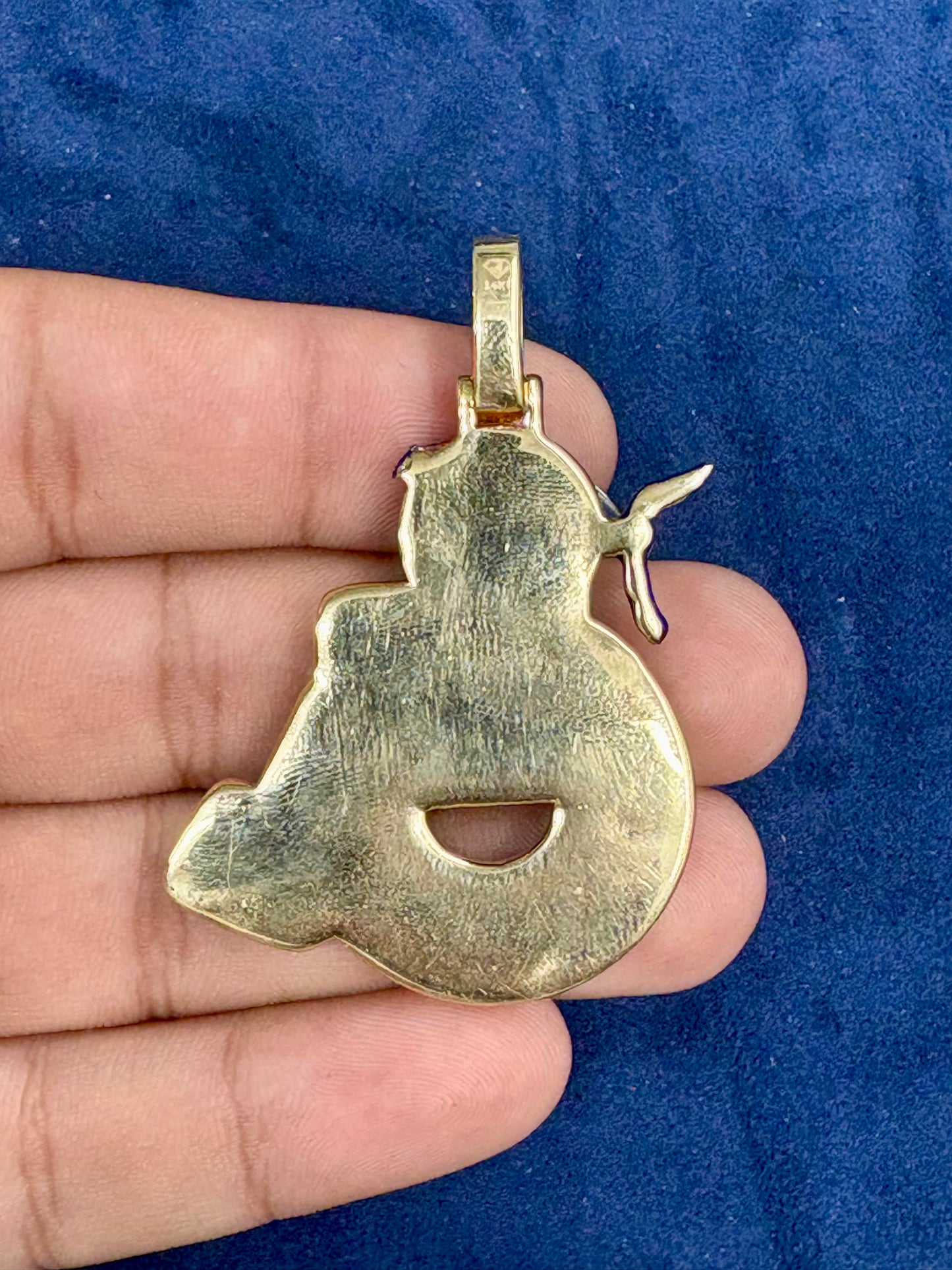 Solid 14K Gold and Diamond Wheelchair Pendant