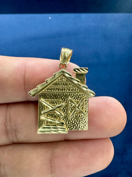 10K Gold House Pendant