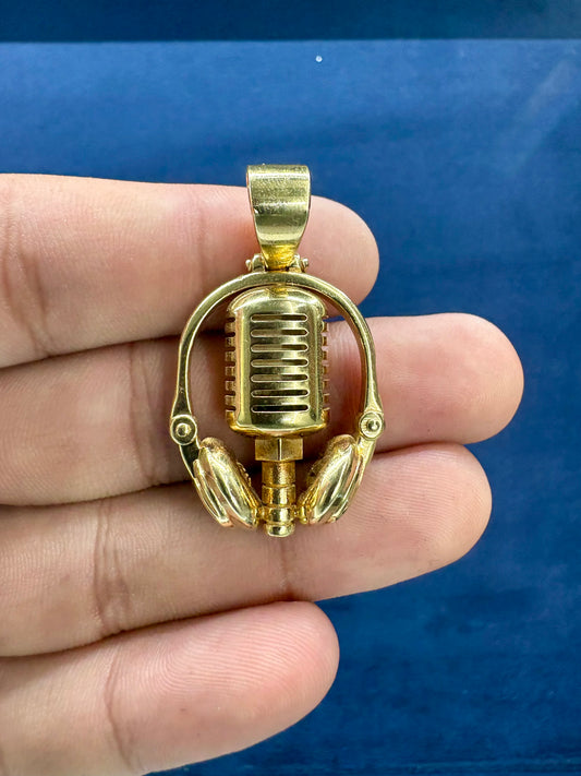 Solid 14K Gold Headset Pendant