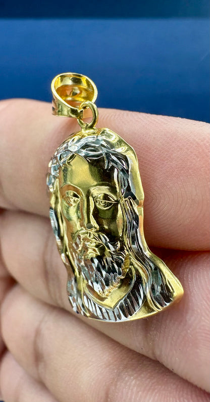 14K Gold Jesus Pendant