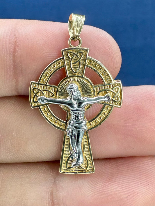14K Gold Cross Pendant with Jesus