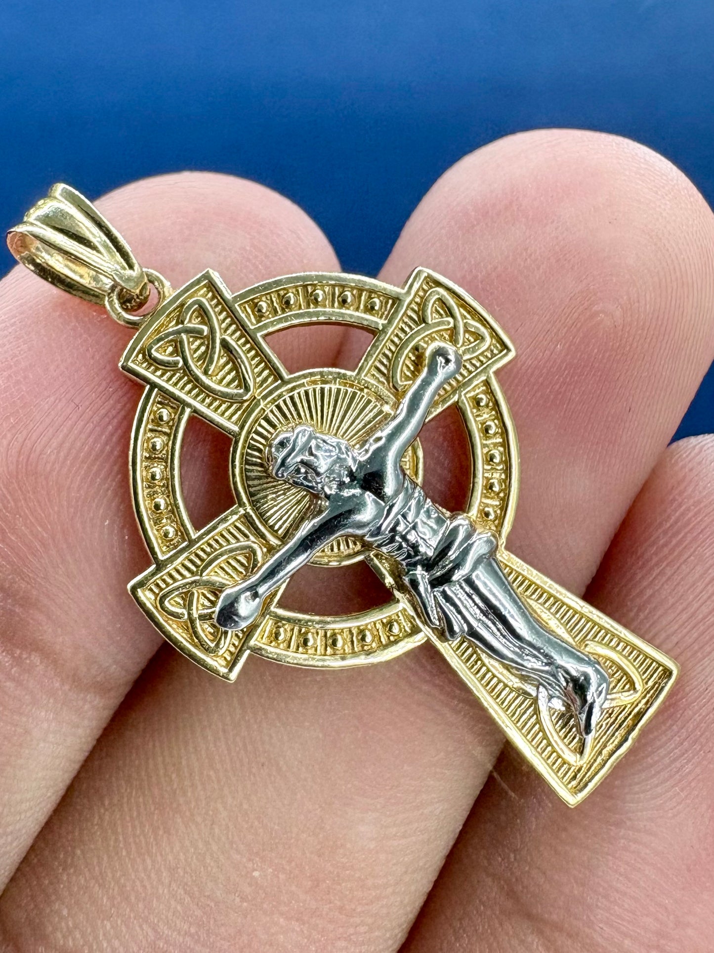 14K Gold Cross Pendant with Jesus