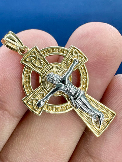 14K Gold Cross Pendant with Jesus