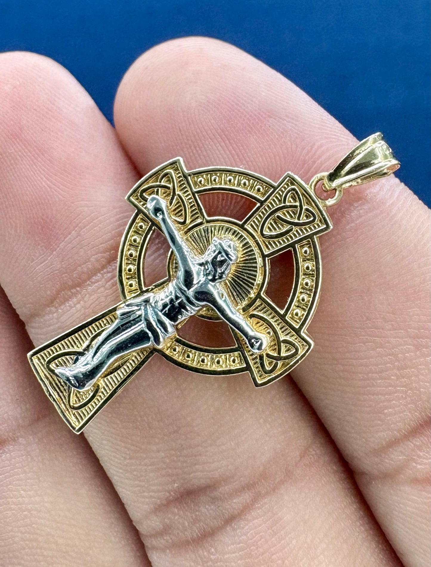 14K Gold Cross Pendant with Jesus
