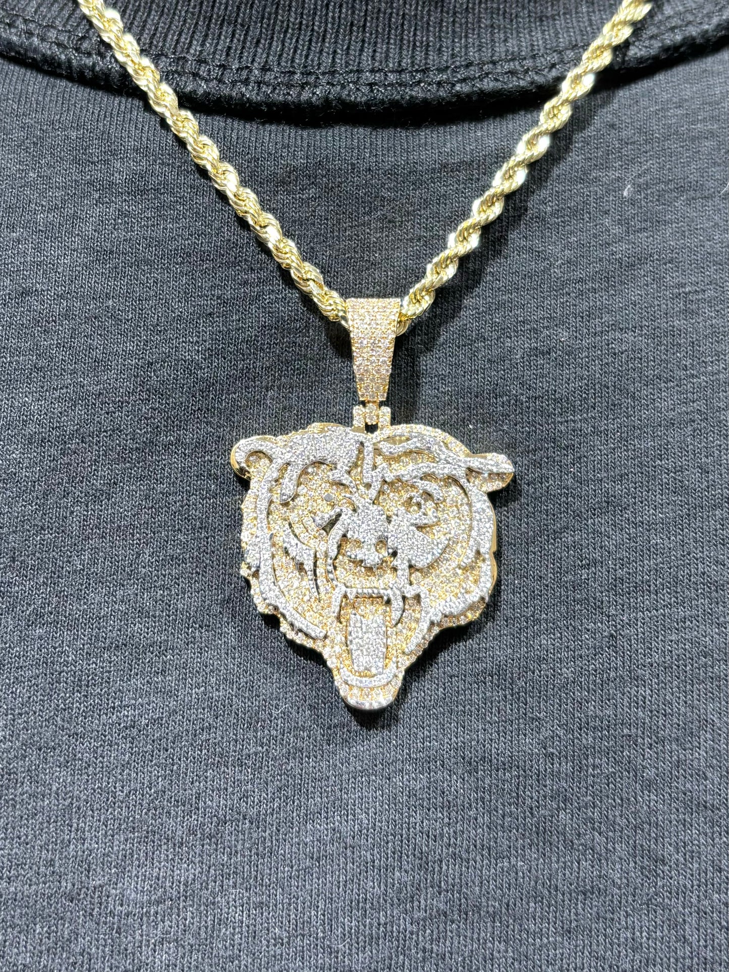 10K Bear Head Custom Pendant