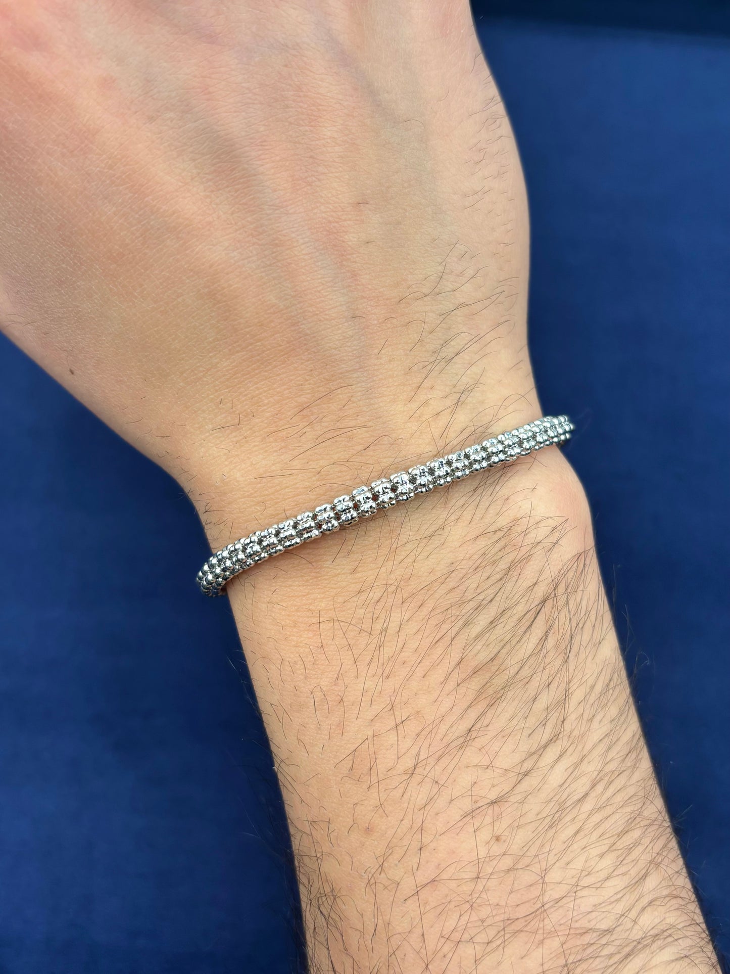 14K White Gold Moon Ice Bracelet