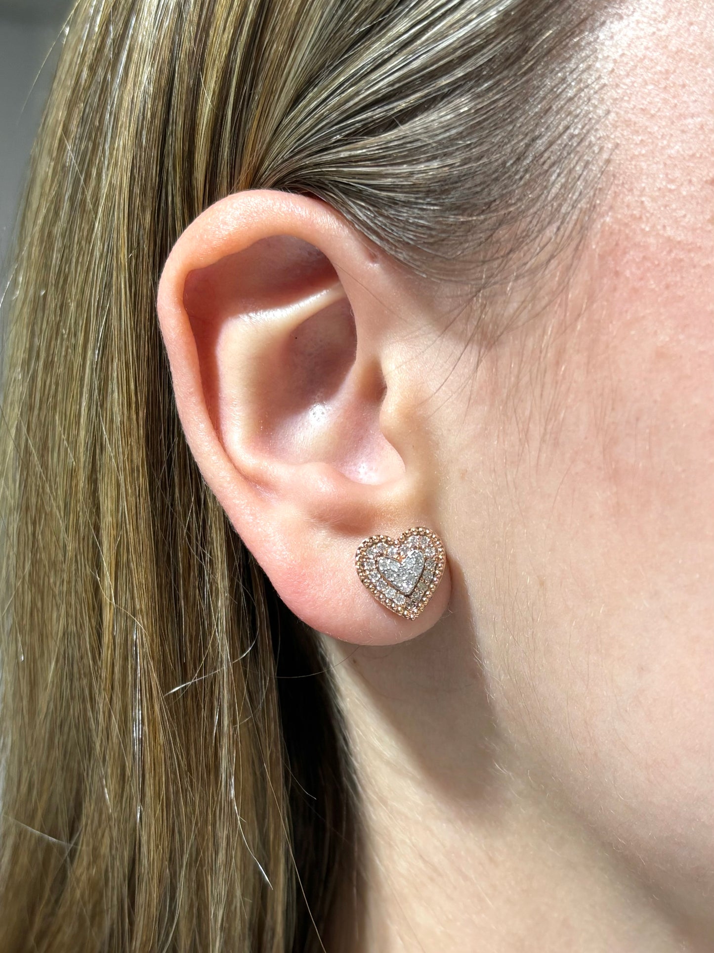 10k Layered Lavish Heart Earrings