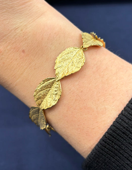 14k Autumn Leaf Link Bracelet