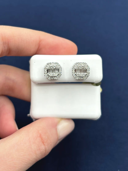 10K Baguette Octagon Titan Earrings