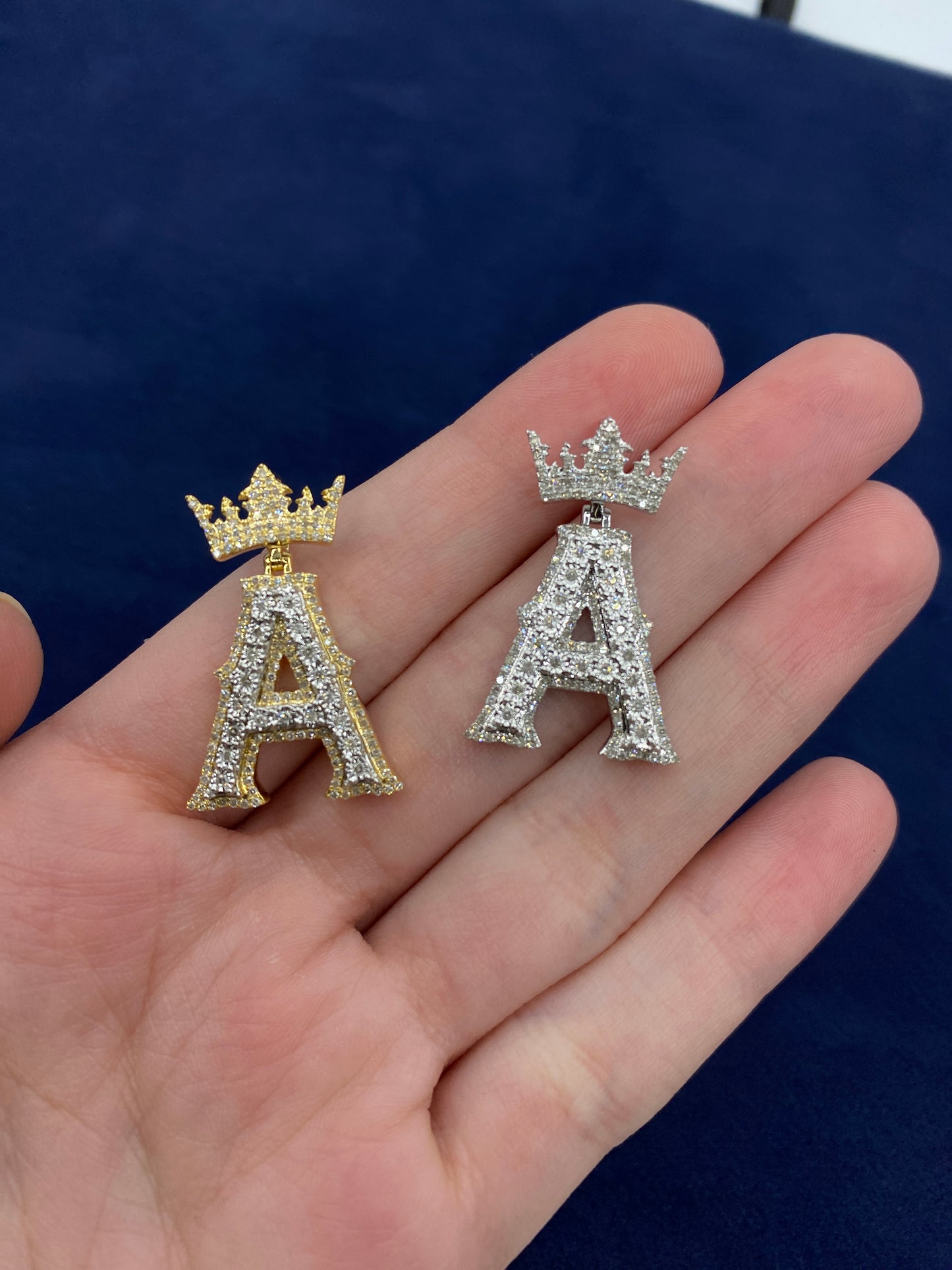 10K Crown Initial Pendant