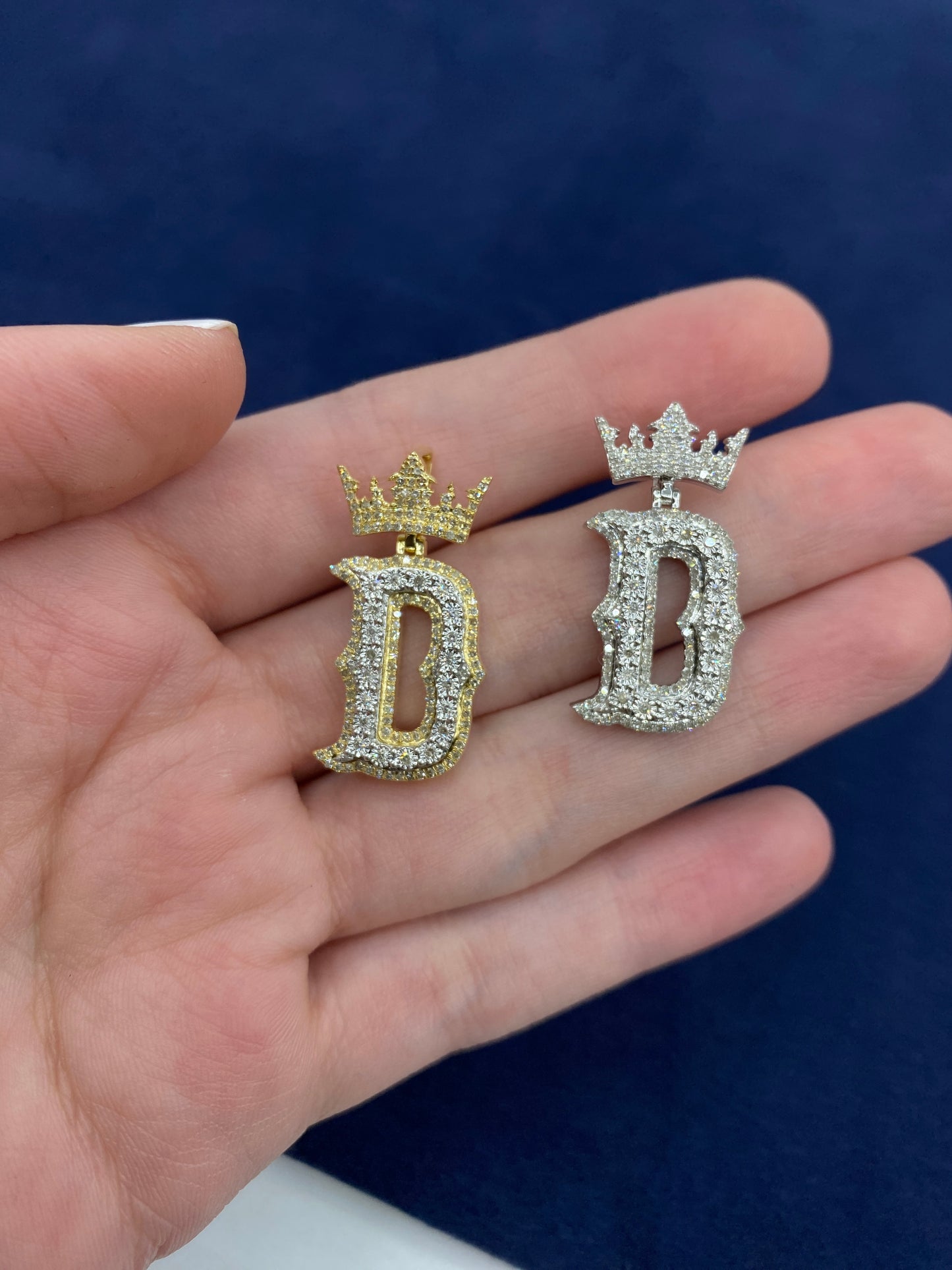 10K Crown Initial Pendant