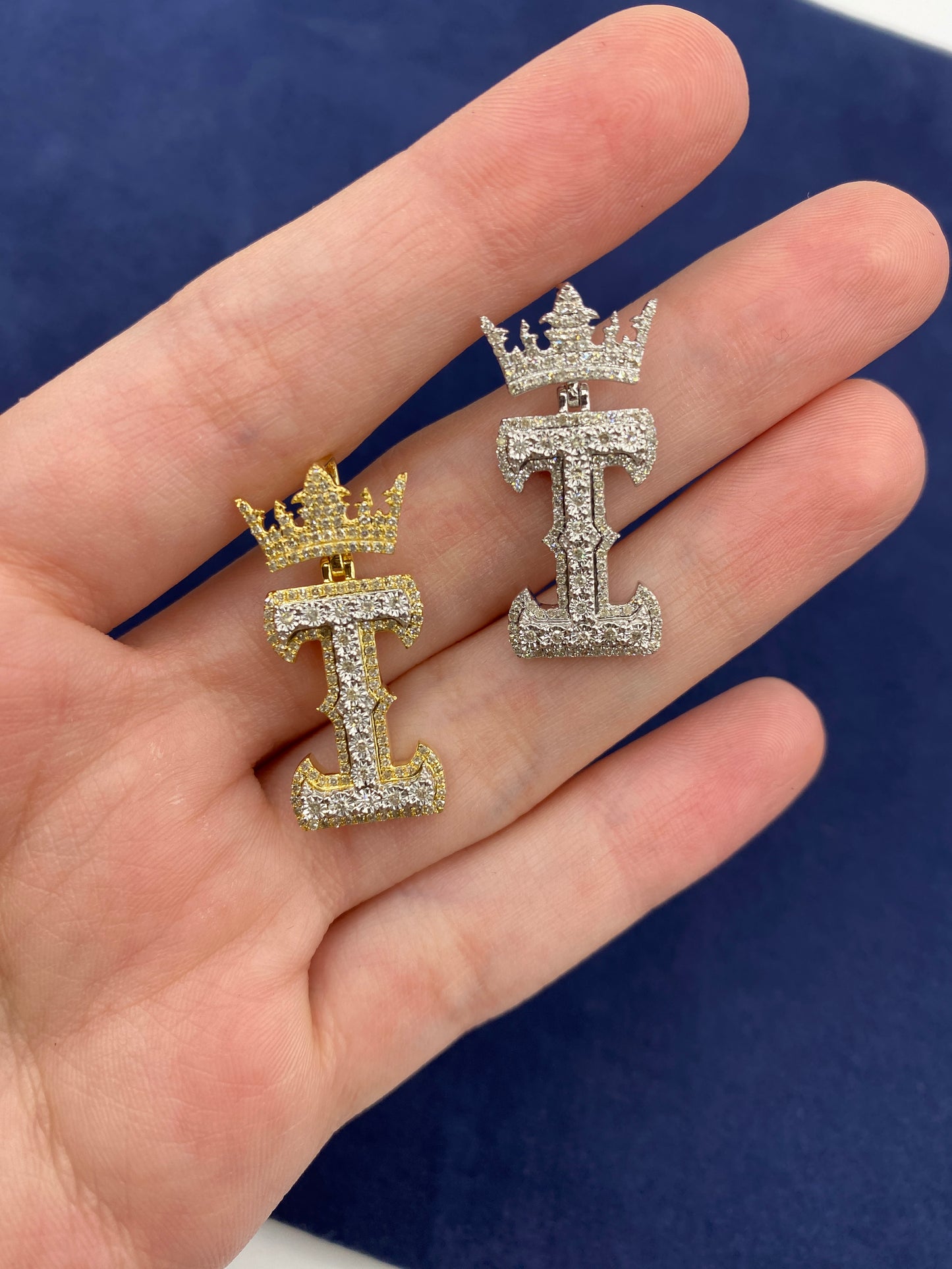 10K Crown Initial Pendant