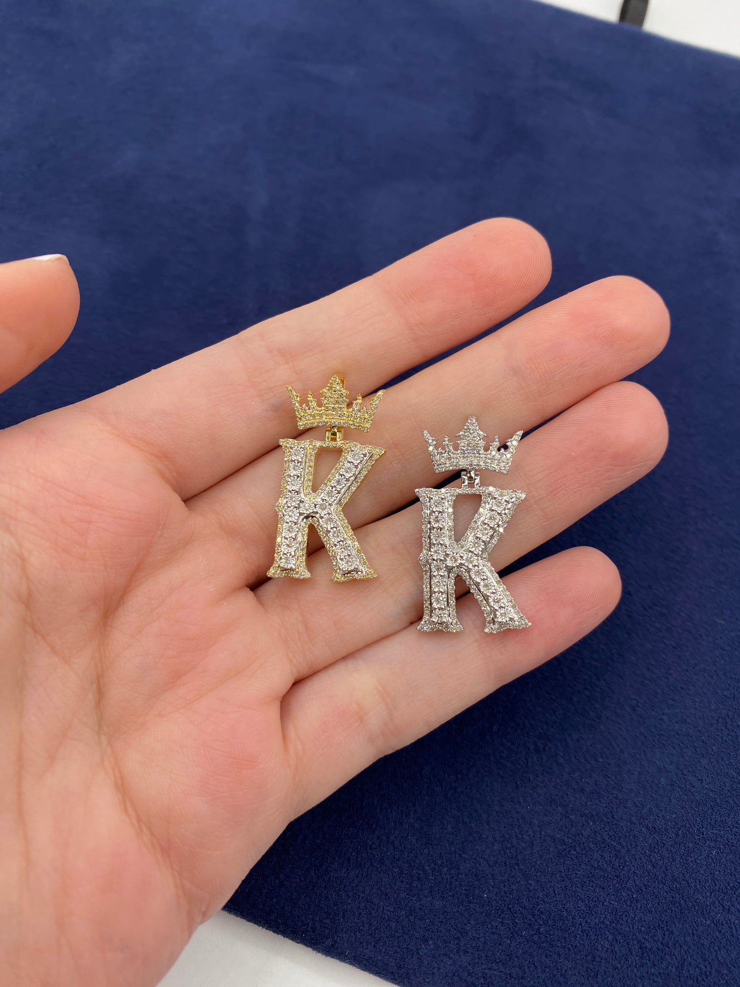 10K Crown Initial Pendant