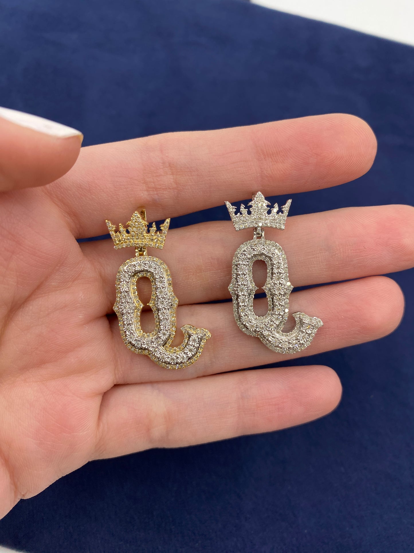 10K Crown Initial Pendant