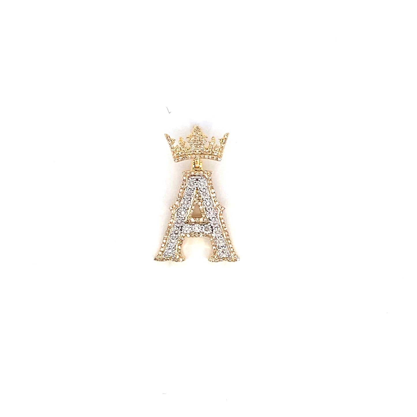 10K Crown Initial Pendant