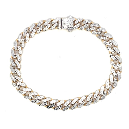 14k Diamond Cut Cuban Bracelet