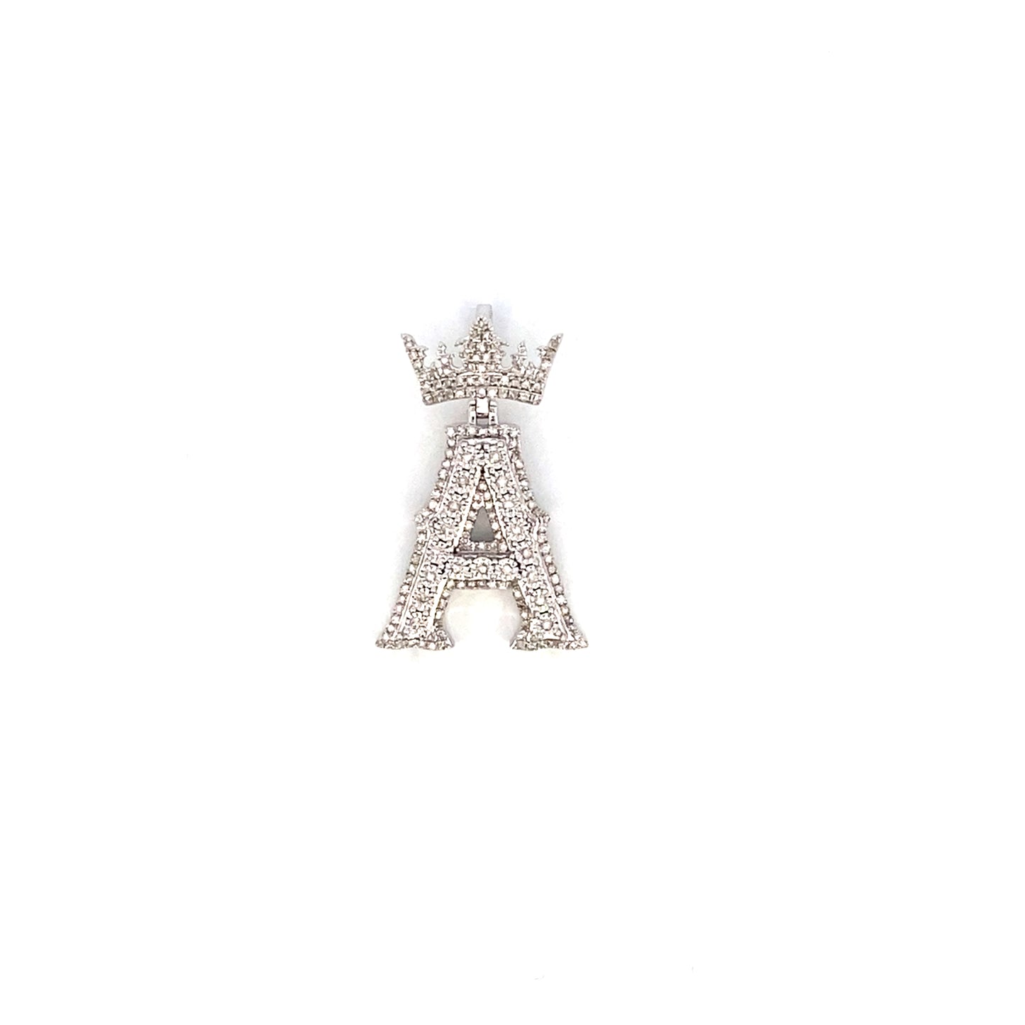 10K Crown Initial Pendant