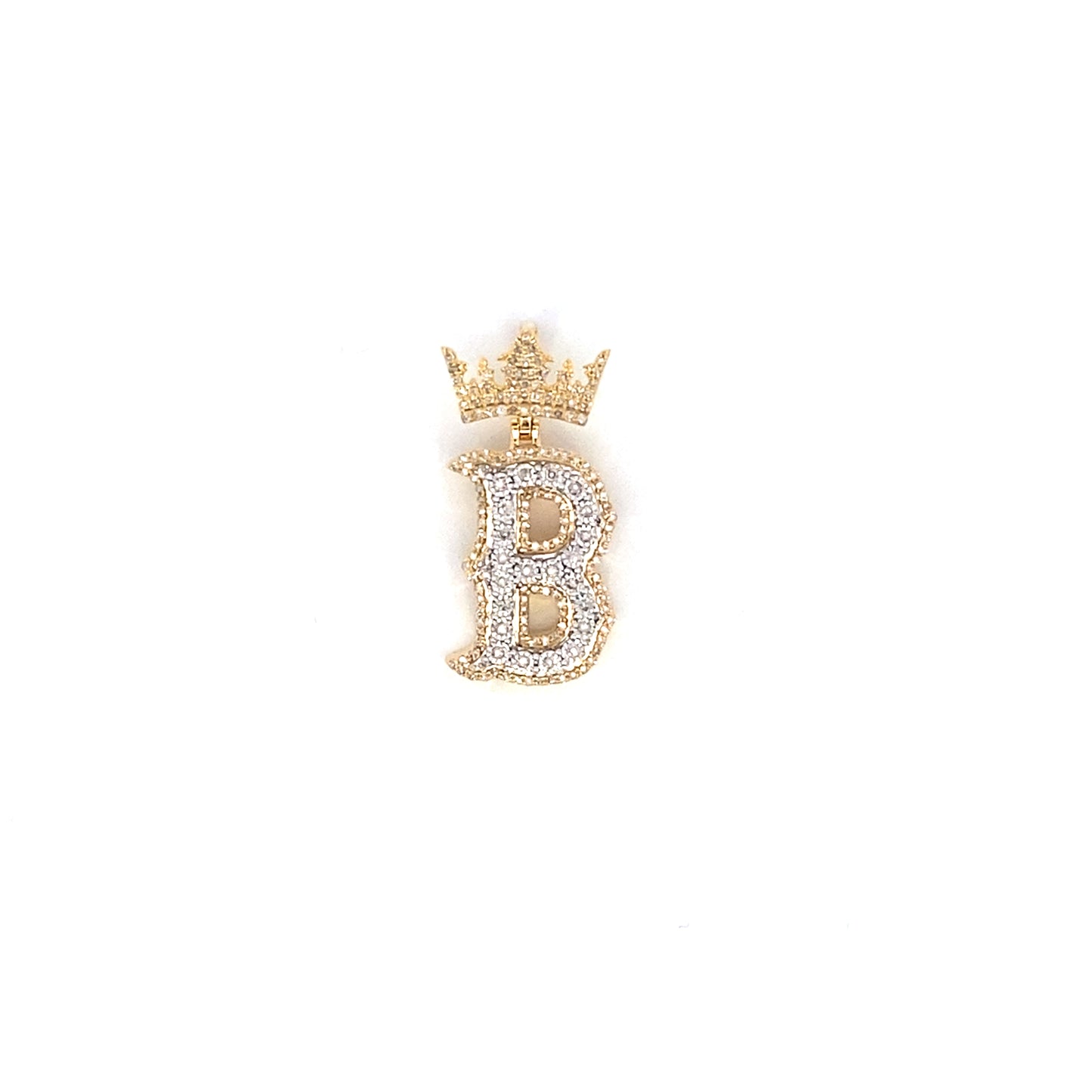 10K Crown Initial Pendant