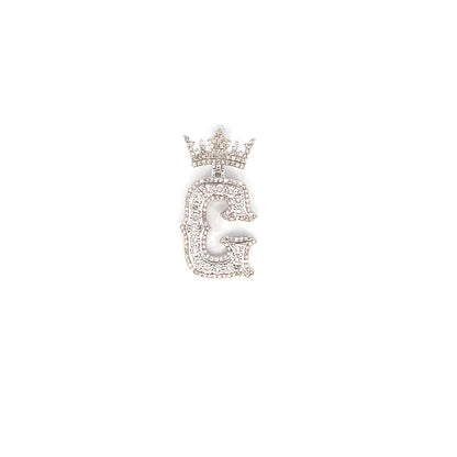 10K Crown Initial Pendant