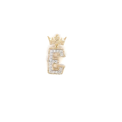 10K Crown Initial Pendant