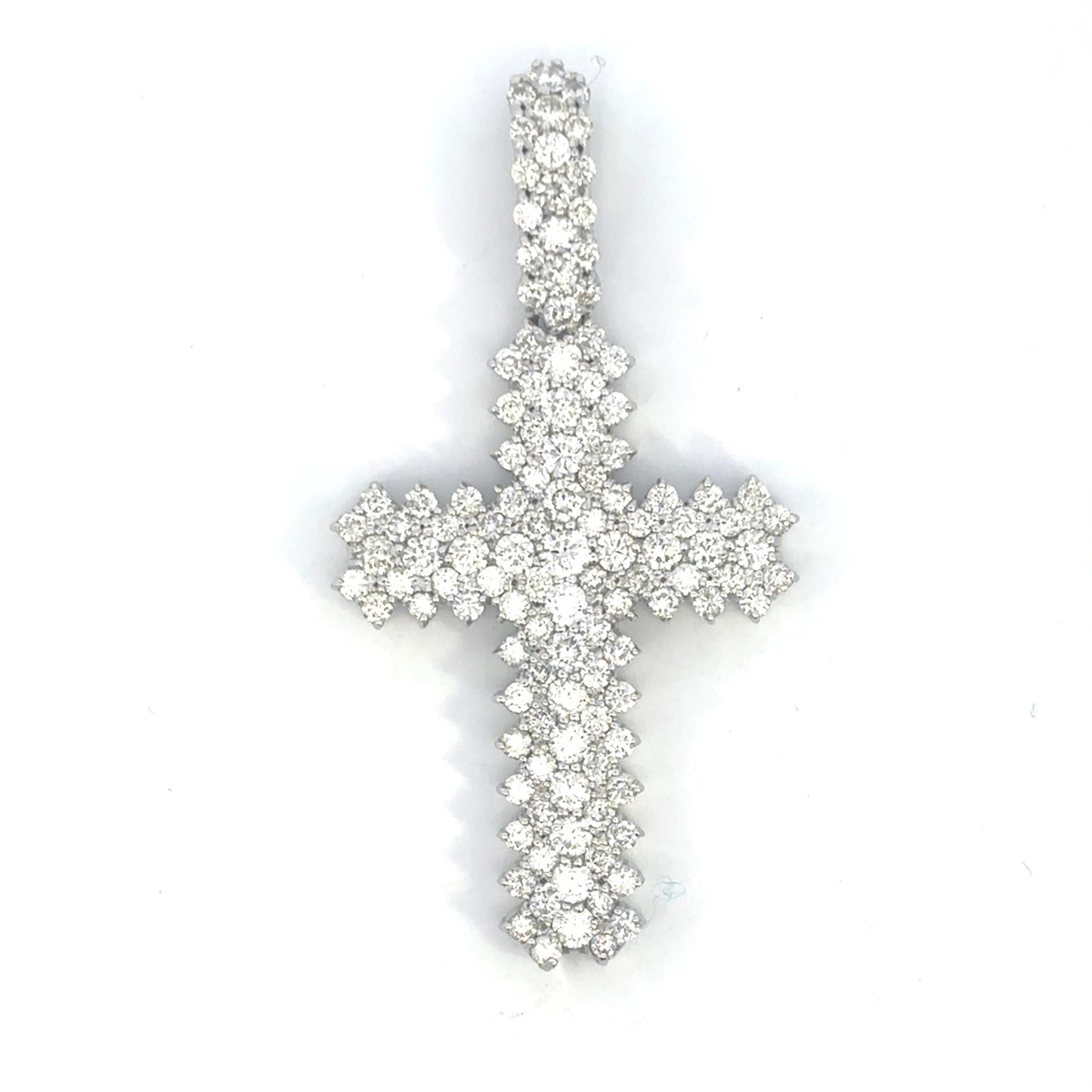 14k Spiky Diamond Cross Pendant