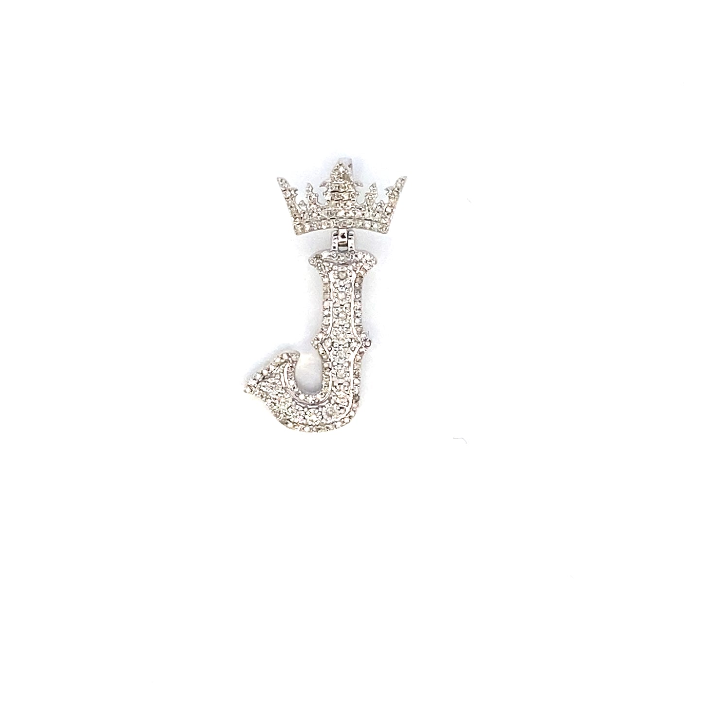 10K Crown Initial Pendant