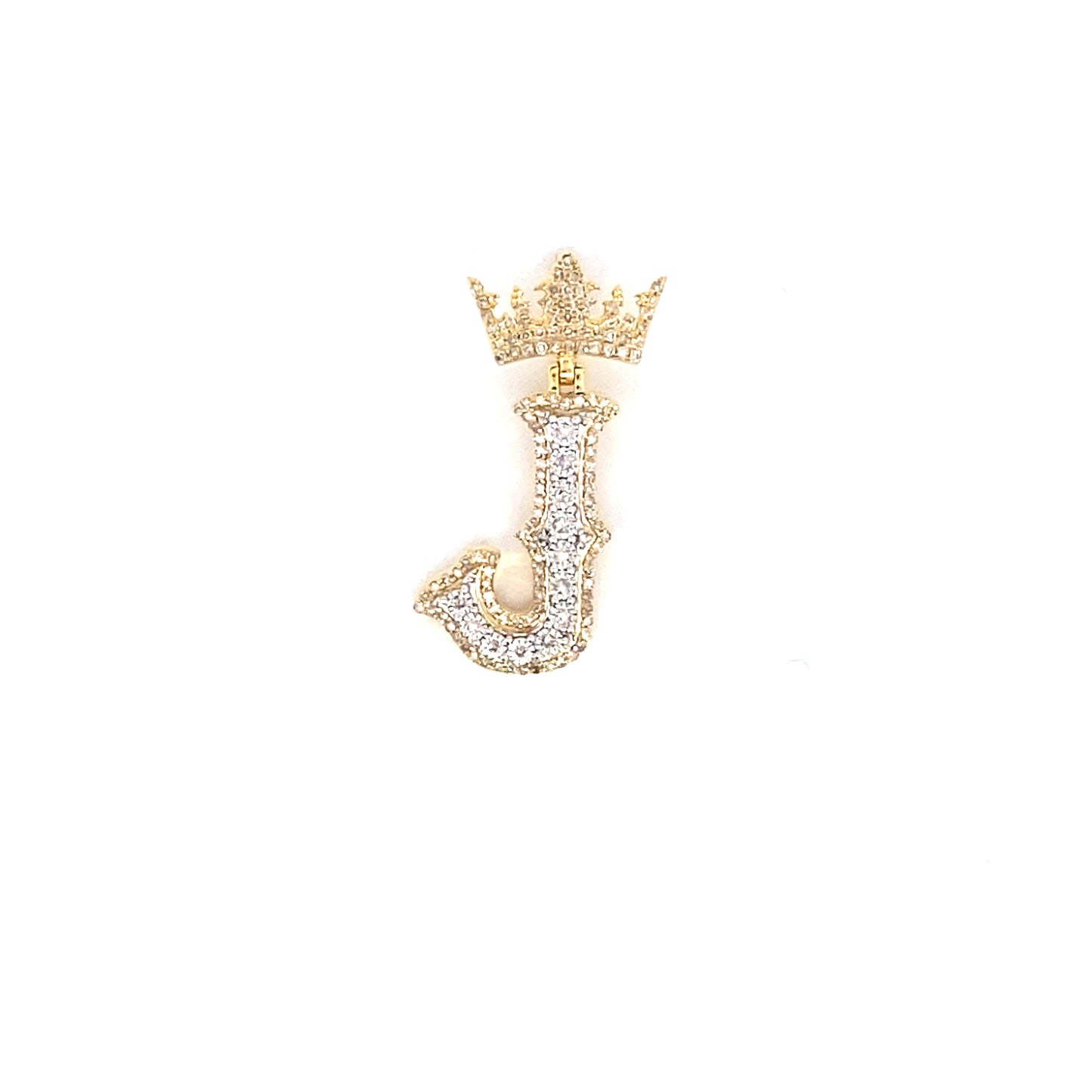 10K Crown Initial Pendant