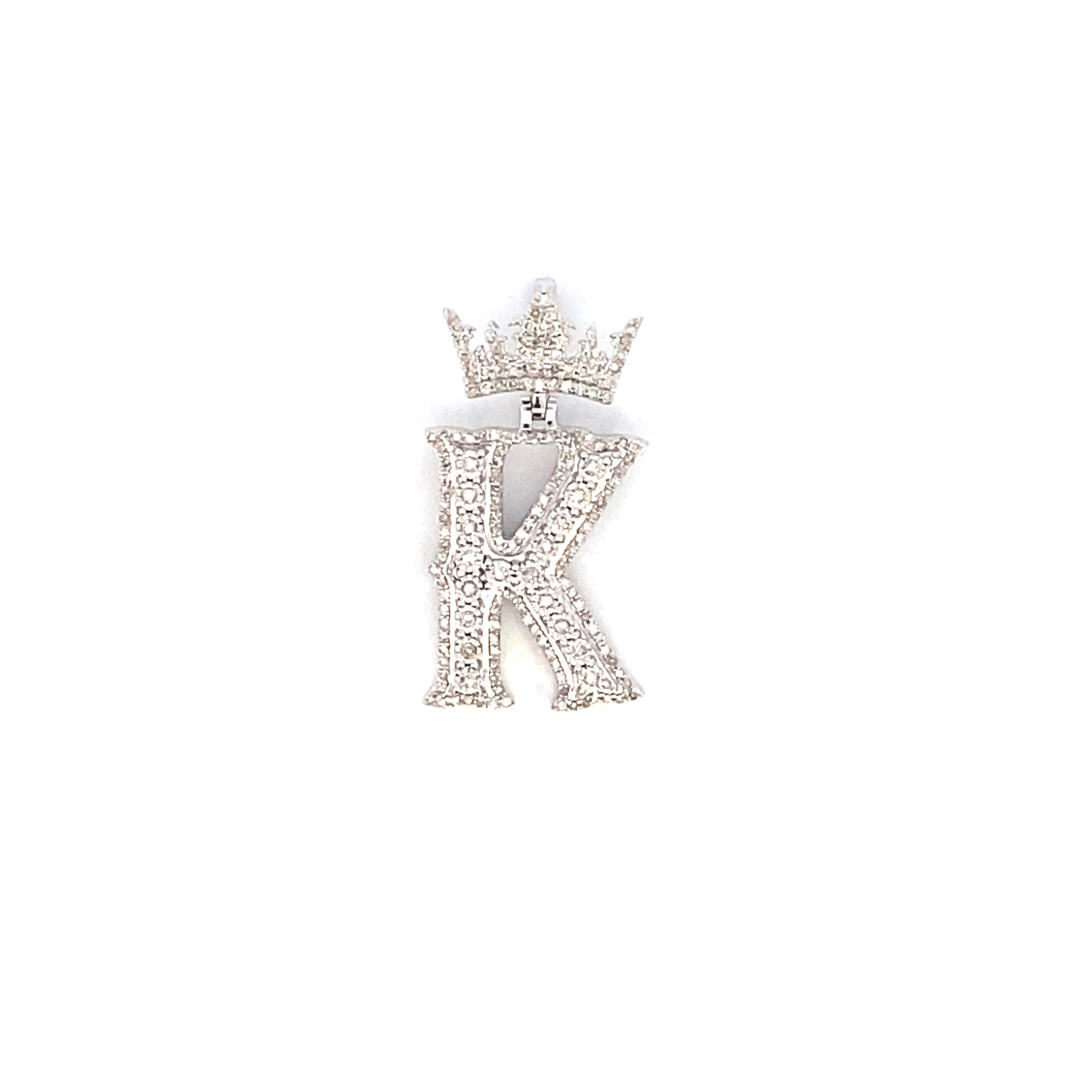 10K Crown Initial Pendant