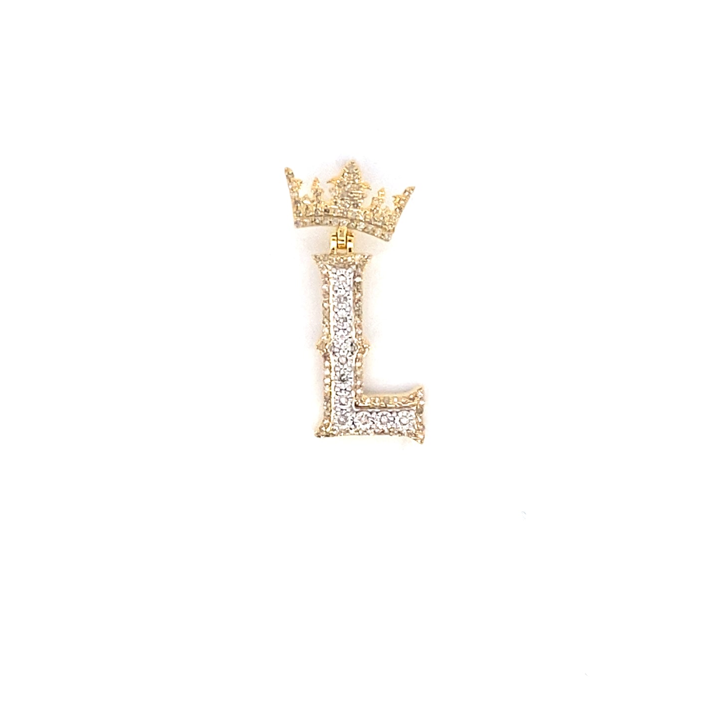 10K Crown Initial Pendant