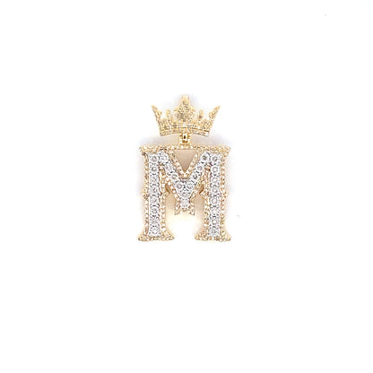 10K Crown Initial Pendant