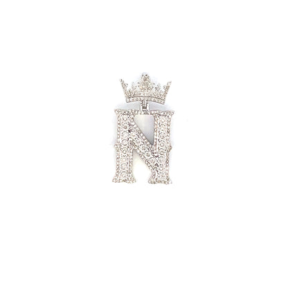 10K Crown Initial Pendant