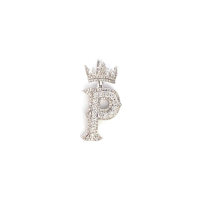 10K Crown Initial Pendant