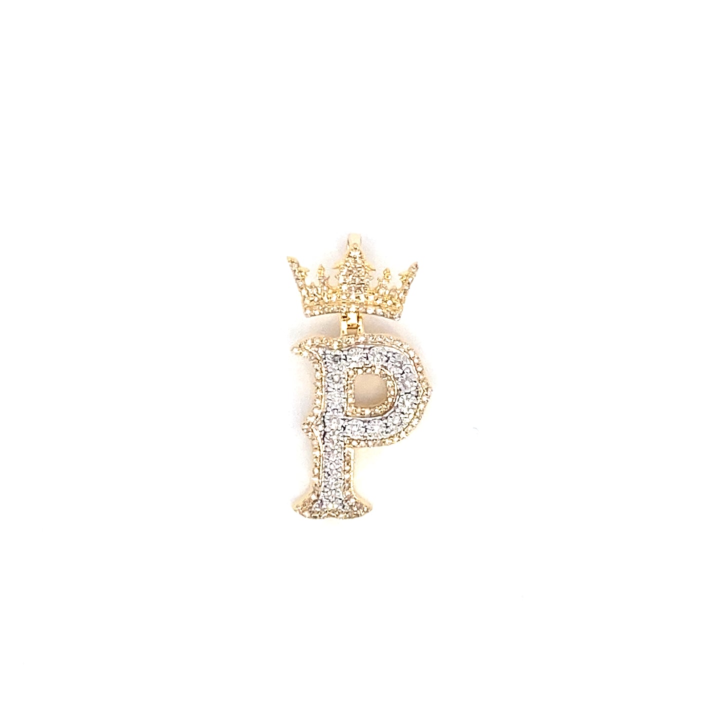 10K Crown Initial Pendant